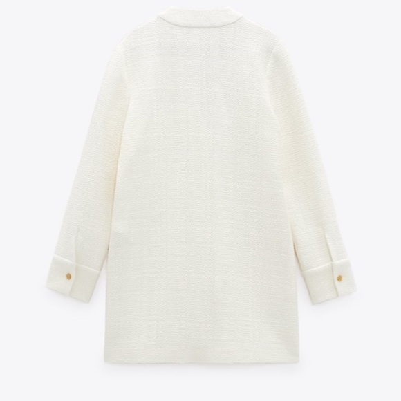 NWT. Zara Off White Textured Jacket Dress. Size L. - Picture 5 of 10